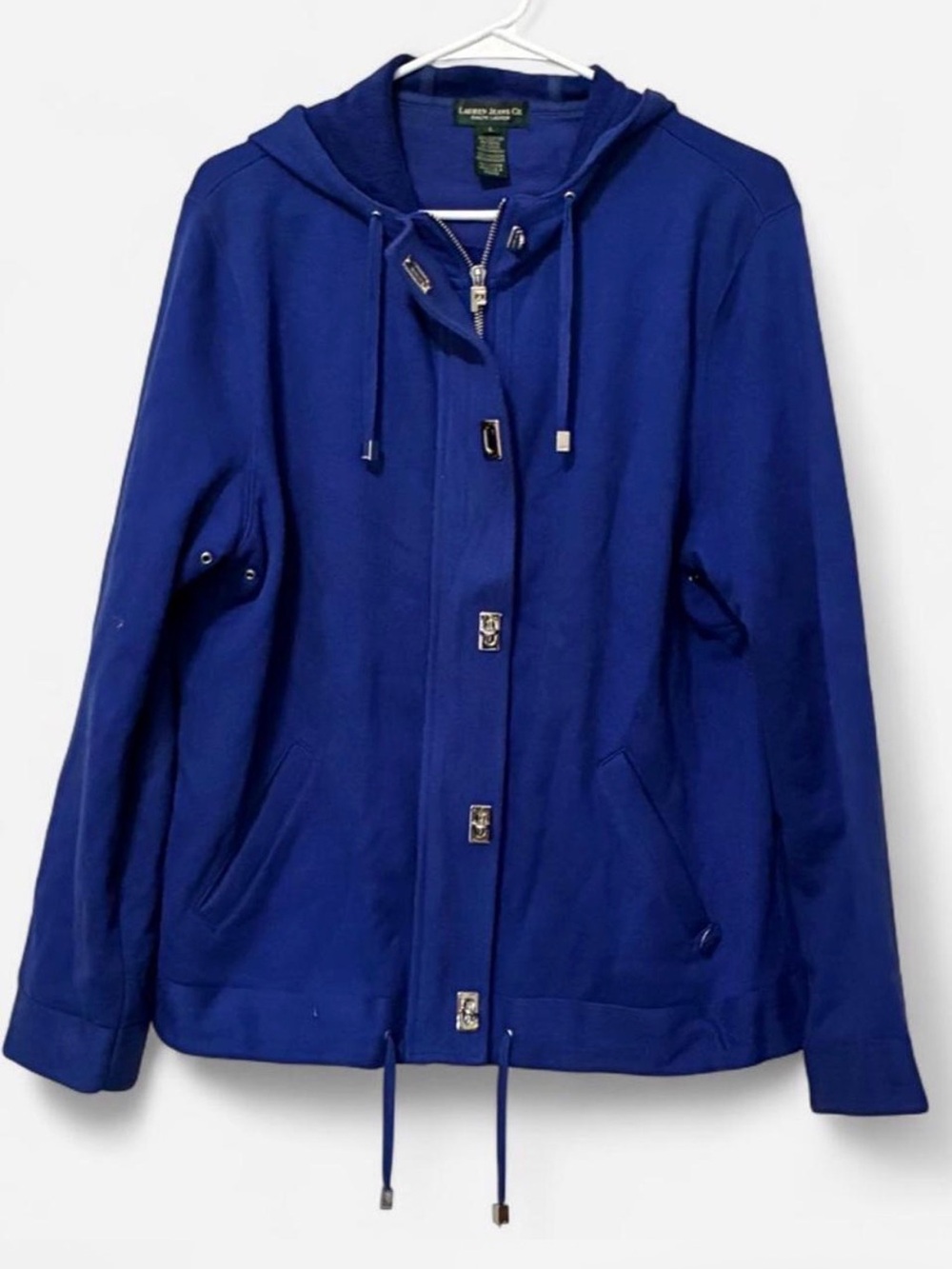 Lauren Ralph Lauren Women's Blue Hooded Jacket Size Large